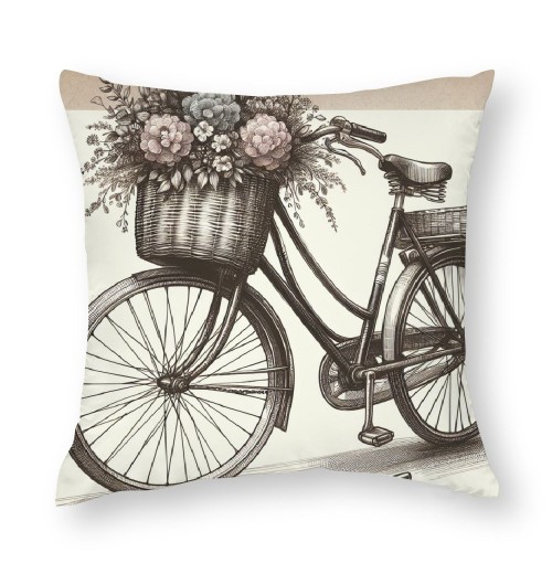 Ulloord Vintage&nbsp;Bicycle Bike Throw Pillow Covers for Home Sofa Couch &nbsp;Decorative Cushion Cover Square Pcases Blue Green Bike Outdoor Decor