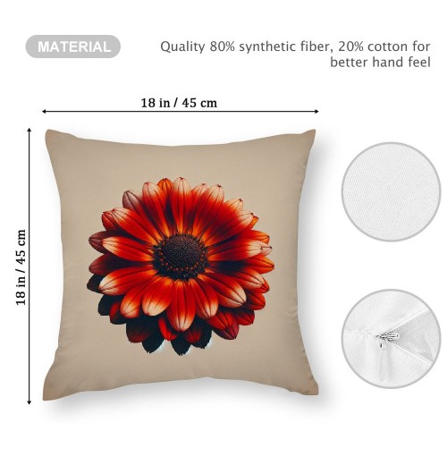 Ulloord Vintage Floral Throw Pillow Covers Sunflower&nbsp;Daisy Flowers Home Decorative Pillow Covers Rustic Outdoor Flower Pattern Cushion Cover Sofa Bedroom Decor Pillow Cases