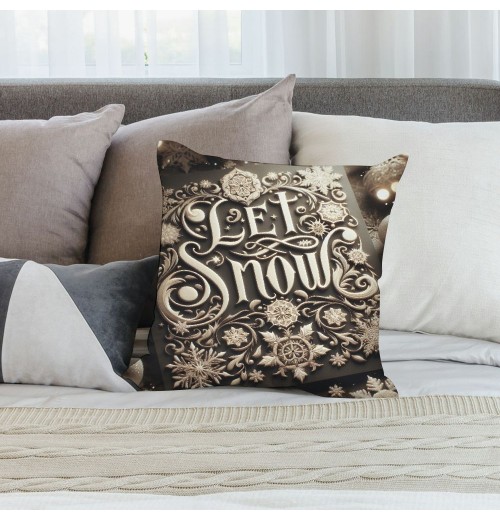 Ulloord Throw Pillow Covers Christmas Lettering Saying Phrase with Print Decorative Pillow Covers Xmas Season Blessing Gift for Home Sofa Decor