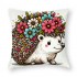 Ulloord Pillow Covers Funny Animals with Beautiful Flower Wreath Decorative Throw Pillow Cover Cushion Case Square Pillowcase