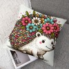 Ulloord Pillow Covers Funny Animals with Beautiful Flower Wreath Decorative Throw Pillow Cover Cushion Case Square Pillowcase