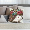 Ulloord Pillow Covers Funny Animals with Beautiful Flower Wreath Decorative Throw Pillow Cover Cushion Case Square Pillowcase