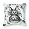 Vintage Rabbit Throw Pillow Covers Flowers Wreath Farmhouse Rustic Animal Print Case Floral Cushion Cover Sofa