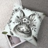 Vintage Rabbit Throw Pillow Covers Flowers Wreath Farmhouse Rustic Animal Print Case Floral Cushion Cover Sofa