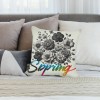 Home Modern Pillow Cover Decorative Pillow Cover Grey Rose Floral Pattern Farmhouse Pillow Case Outdoor Flowers Cushion Cover for Sofa Bedroom