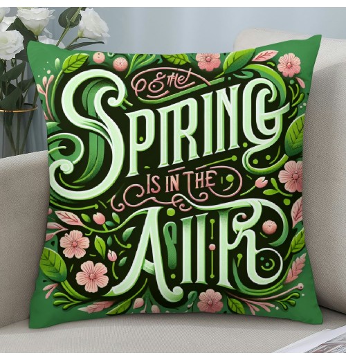  Throw Pillow Cover Pink Flowers Pattern Decorative Pillow Covers Home Decor Spring Quote Pillow Cases Outdoor Indoor Sofa Cushion Cover