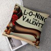 Ulloord Dog &amp; Longing for a Valentine Lettering Home Decorative Throw Pillow Case Cushion Cover for Sofa Couch