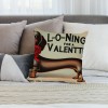 Ulloord Dog &amp; Longing for a Valentine Lettering Home Decorative Throw Pillow Case Cushion Cover for Sofa Couch