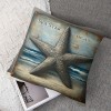 Ulloord Vintage Ocean Beach Starfiash Coral Conch Throw Pillow Covers Sea Marine Animals Nautical Pillowcase Home Sofa Decor Cushion Case Cover