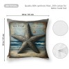 Ulloord Vintage Ocean Beach Starfiash Coral Conch Throw Pillow Covers Sea Marine Animals Nautical Pillowcase Home Sofa Decor Cushion Case Cover