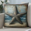 Ulloord Vintage Ocean Beach Starfiash Coral Conch Throw Pillow Covers Sea Marine Animals Nautical Pillowcase Home Sofa Decor Cushion Case Cover