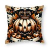 Orange Halloween Throw Pillow Covers Autumn Leaves Pumpkin Moon Night Pillow Cases Couch Cushion Cover