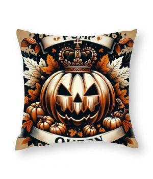 Orange Halloween Throw Pillow Covers Autumn Leaves Pumpkin Moon Night Pillow Cases Couch Cushion Cover