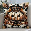 Orange Halloween Throw Pillow Covers Autumn Leaves Pumpkin Moon Night Pillow Cases Couch Cushion Cover