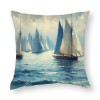 Ulloord Throw Pillow Covers on Sea with Retro Pastel Oil Painting Marine Theme Effect Decorative Pillow Covers Nautical Pillow Case Cushion Covers