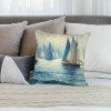 Ulloord Throw Pillow Covers on Sea with Retro Pastel Oil Painting Marine Theme Effect Decorative Pillow Covers Nautical Pillow Case Cushion Covers