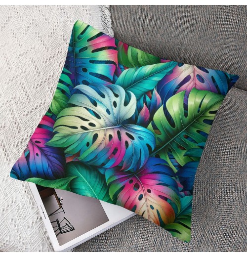 Ulloord  Pillow Covers Tropical Palm Leaf Decorative Throw Pillow Case Summer Cushion Cover for Home Bench/Couch/Sofa