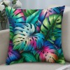 Ulloord  Pillow Covers Tropical Palm Leaf Decorative Throw Pillow Case Summer Cushion Cover for Home Bench/Couch/Sofa