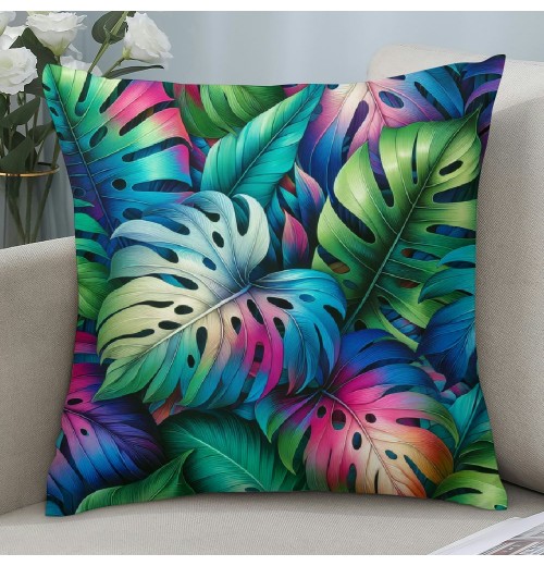 Ulloord  Pillow Covers Tropical Palm Leaf Decorative Throw Pillow Case Summer Cushion Cover for Home Bench/Couch/Sofa