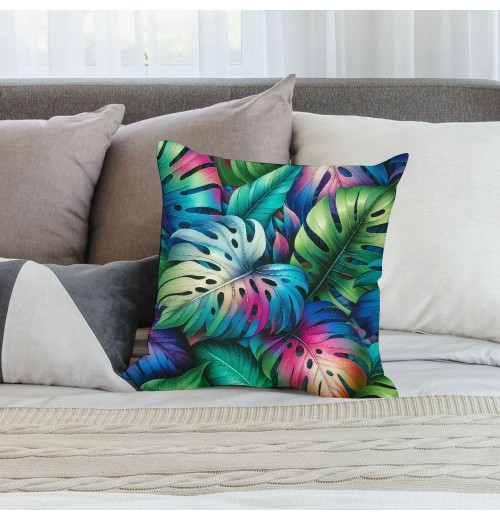 Ulloord  Pillow Covers Tropical Palm Leaf Decorative Throw Pillow Case Summer Cushion Cover for Home Bench/Couch/Sofa