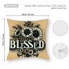 Fall Sweet Fall Pillow Cover Black White Buffalo Check Plaid Truck Color Pumpkin Sunflowers Autumn Leaves Decorative Throw Pillow Covers Thankful Pillowcase