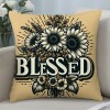 Fall Sweet Fall Pillow Cover Black White Buffalo Check Plaid Truck Color Pumpkin Sunflowers Autumn Leaves Decorative Throw Pillow Covers Thankful Pillowcase