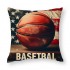 Ulloord Vintage Rustic American Flag with Basketball Throw Pillow Cover for Independence Day Decorative Pillow Covers Throw Pillow Case Patriotic Cushion Cover