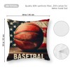 Ulloord Vintage Rustic American Flag with Basketball Throw Pillow Cover for Independence Day Decorative Pillow Covers Throw Pillow Case Patriotic Cushion Cover