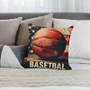 Ulloord Vintage Rustic American Flag with Basketball Throw Pillow Cover for Independence Day Decorative Pillow Covers Throw Pillow Case Patriotic Cushion Cover