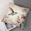 Ulloord Spring Bird Pillow Covers Hummingbird Flowers Blooming Vintage Rustic Farmhouse Throw Pillow Case Home Decorative Cushion Cover for Sofa Couch Bed