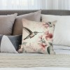 Ulloord Spring Bird Pillow Covers Hummingbird Flowers Blooming Vintage Rustic Farmhouse Throw Pillow Case Home Decorative Cushion Cover for Sofa Couch Bed