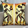 Ulloord Throw Pillow Covers Ethnic Series Vintage Tribe Lady Art Painting Style Decorative Cushion Cases Outdoor Pillowcases Home Decor