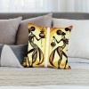 Ulloord Throw Pillow Covers Ethnic Series Vintage Tribe Lady Art Painting Style Decorative Cushion Cases Outdoor Pillowcases Home Decor