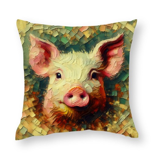 Ulloord Pillow Covers Abstract Animal Pig Throw Pillow Covers Square Pillowcase Cushion Cover for Home Sofa Couch Car Decoration