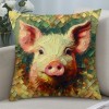 Ulloord Pillow Covers Abstract Animal Pig Throw Pillow Covers Square Pillowcase Cushion Cover for Home Sofa Couch Car Decoration