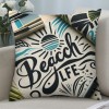 Ulloord Throw Pillow Cover Vintage Ocean Theme Conch and Decorative Pillow Case Home Decor Square Cushion Cover Pillowcase