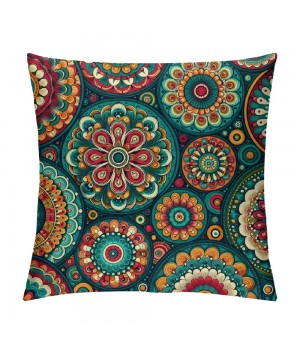 PHYHOO Short Plush Pillow Covers Fashion Printed Square Pillow Case for Bedroom, Sofa, Car Decoration Both Sides(Heronsbill Turquoise Green)