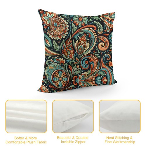 PHYHOO Short Plush Pillow Covers, Colour Printing Square Pillowcase Double-Sided No Inserts for Bedroom Living Room Sofa Decoration