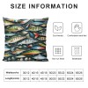 PHYHOO Short Plush Pillow Covers,Bait for Fishing Double-Sided Print Square Cushion Cases for Sofa Bedroom Car Decorative