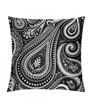 PHYHOO Floral Paisley Decorative Throw Pillow Cover, Traditionally Floral Pattern Square Pillowcase Blended Double-Sided No Inserts for Bedroom Living Room