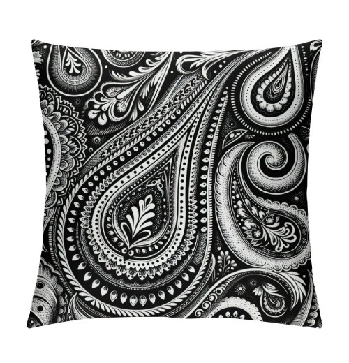 PHYHOO Floral Paisley Decorative Throw Pillow Cover, Traditionally Floral Pattern Square Pillowcase Blended Double-Sided No Inserts for Bedroom Living Room