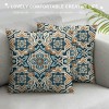 PHYHOO Paisley Floral Pattern Decorative Throw Pillow Cover, Blue Orange Seamless Paisley Pattern Square Pillowcase Blended Double-Sided No Inserts for Bedroom Living Room