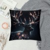 PHYHOO Short Plush Pillow Covers Forest Xmas Aesthetics Starry Elk Square Pillow Case for Bedroom, Sofa, Car Decoration Both Sides