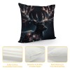 PHYHOO Short Plush Pillow Covers Forest Xmas Aesthetics Starry Elk Square Pillow Case for Bedroom, Sofa, Car Decoration Both Sides