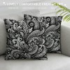 PHYHOO Ethnic Decorative Pillow Covers, Black and White Paisley Pattern Cushion Case for Sofa Bedroom Car Throw Pillow Covers Cushion Cover Square