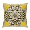 PHYHOO Short Plush Pillow Covers Yellow and White Mandala Square Pillow Case for Bedroom, Sofa, Car Decoration Both Sides