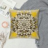 PHYHOO Short Plush Pillow Covers Yellow and White Mandala Square Pillow Case for Bedroom, Sofa, Car Decoration Both Sides