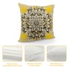 PHYHOO Short Plush Pillow Covers Yellow and White Mandala Square Pillow Case for Bedroom, Sofa, Car Decoration Both Sides