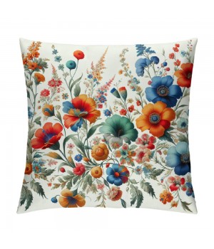 PHYHOO Short Plush Pillow Covers Colorful Floral Square Pillow Case for Bedroom, Sofa, Car Decoration Both Sides
