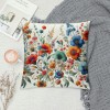 PHYHOO Short Plush Pillow Covers Colorful Floral Square Pillow Case for Bedroom, Sofa, Car Decoration Both Sides